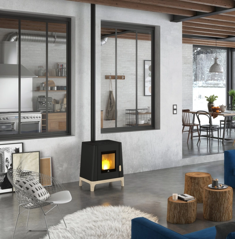 Poêle à granulés PF501 au design vintage