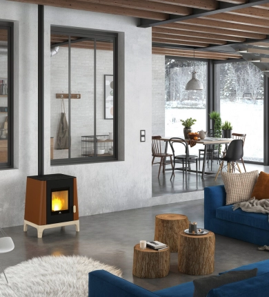 Poêle à granulés PF501 au design vintage