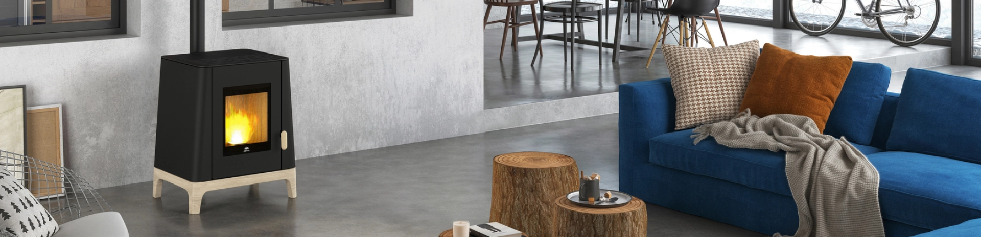 Poêle à granulés PF501 au design vintage